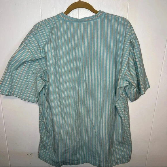 Fabindia Button Up Size 46 Top Blue and Orange Stripe Detailing - Picture 4 of 4